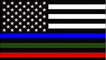 3 X 5 First Responder - Thin Blue Line Back the Blue FLAG