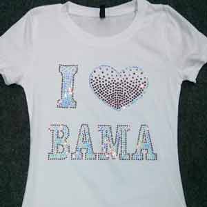 ALABAMA Sequin Ladies tees (white)