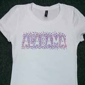 ALABAMA Sequin Ladies tees (white)