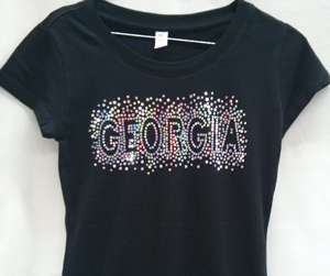 GEORGIA Sequin LADIES tees (Blk)