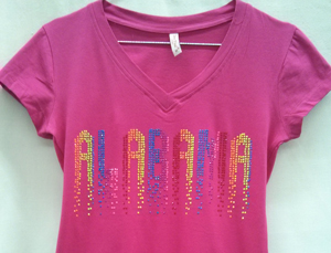 ALABAMA Rhinestone Ladies Tees (Pink)