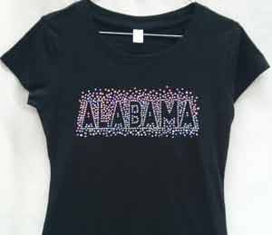 ALABAMA Sequin Ladies tees (black)