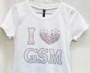 GSM Sequins Ladies tees (wht)