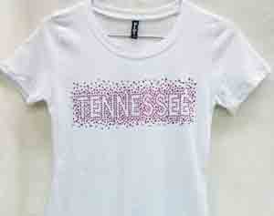 TENNESSEE Sequins LADIES tees (Wht)