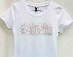 TENNESSEE Sequins LADIES tees (Wht)