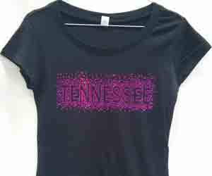 TENNESSEE Sequins Ladies tees (Blk)