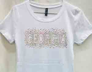 GEORGIA Sequin Ladies tees (Wht)