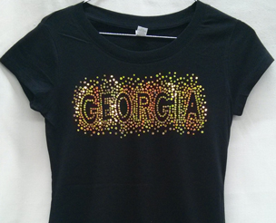 GEORGIA Sequin LADIES tees (Blk)