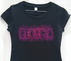 GEORGIA Sequin LADIES tees (Blk)