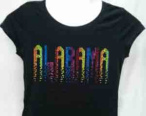 ALABAMA Rhinestone LADIES Tees (black)