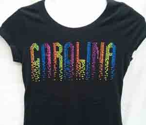 CAROLINA Rhinestone Ladies Tees (Black)