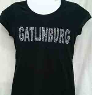 Gatlinburg Rhinestone LADIES Tees (Blk)