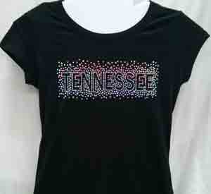 TENNESSEE Sequins LADIES tees (Blk)