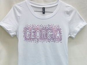 GEORGIA Sequin Ladies tees (Wht)