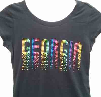 GEORGIA Rhinestone Ladies Tees (Blk)