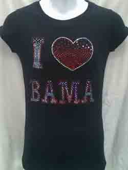 ALABAMA Sequin LADIES tees (black),