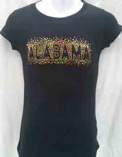 ALABAMA Sequin LADIES tees (Black)