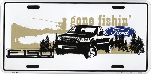 Ford Gone FISHING License Plate