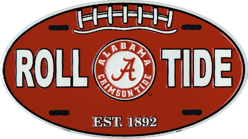 Alabama Crimson Tide FOOTBALL Oval License Plate
