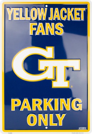 Georgia Tech Yellow JACKETs Metal Parking Sign