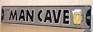 The Man Cave with Beer MUG Embossed Sign