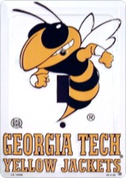 Georgia Tech yellow JACKETs Metal Light Switch Plate