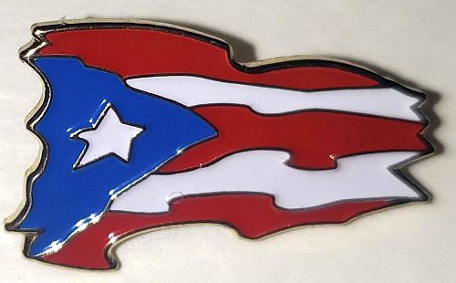 PUERTO RICO FLAG ''FIERY'' PIN