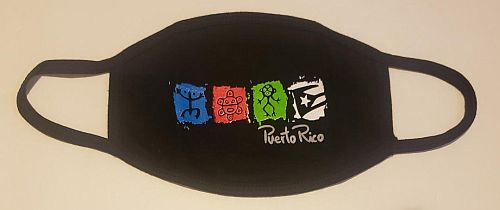 PUERTO RICO FLAG-TAINOS SYMBOLS FACE MASK