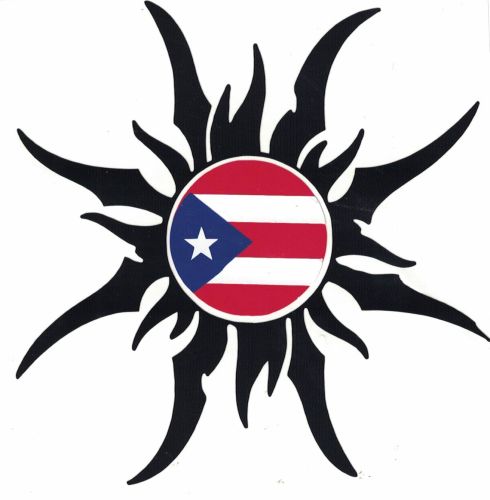 PUERTO RICO ''BLACK'' SUN CAR STICKER