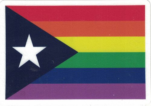 PUERTO RICO FLAG ''RAINBOW'' CAR STICKER