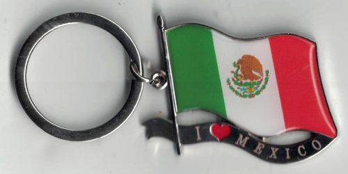 MEXICO FLAG '' I LOVE''  KEYCHAIN