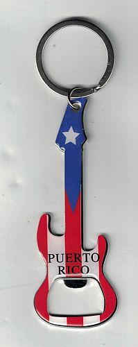 PUERTO RICO FLAG ''GUITAR'' KEYCHAIN