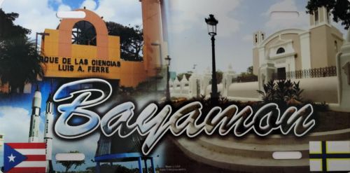 PUERTO RICO ''BAYAMON'' FULL COLOR CAR LICENSE PLATE