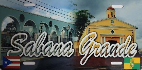 PUERTO RICO ''SABANA GRANDE'' FULL COLOR CAR LICENSE PLATE