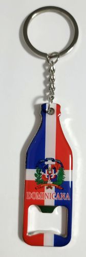 DOMINICAN REPUBLIC FLAG ''BOTTLE'' OPENER KEYCHAIN