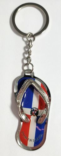 DOMINICAN REPUBLIC FLAG ''FLIP FLOP'' KEYCHAIN