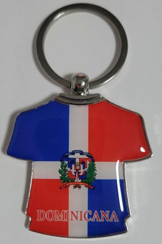 DOMINICAN REPUBLIC FLAG ''T-SHIRT'' KEYCHAIN