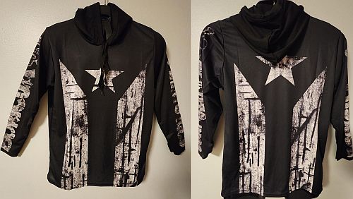 PUERTO RICO FLAG '' BLACK'' HOODIE