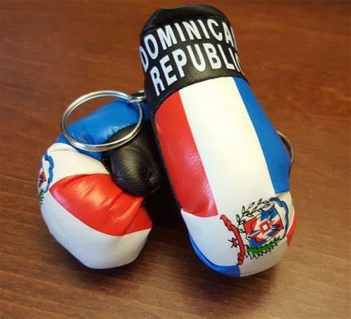 DOMINICAN REPUBLIC FLAG BOXING GLOVES KEYCHAIN