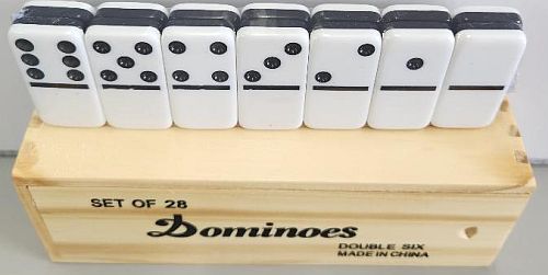 PLAIN DOUBLE SIX DOMINOE SET