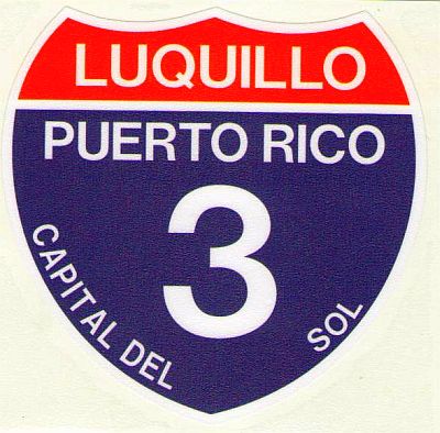 PUERTO RICO CARRETERA ''LUQUILLO'' CAR STICKER