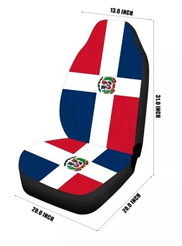DOMINICAN REPUBLIC FLAG CAR SEAT COVER