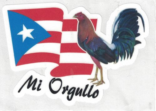 PUERTO RICO FLAG ''GALLO'' CAR STICKER