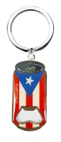 PUERTO RICO FLAG ''CAN'' BOTTLE OPENER KEYCHAIN