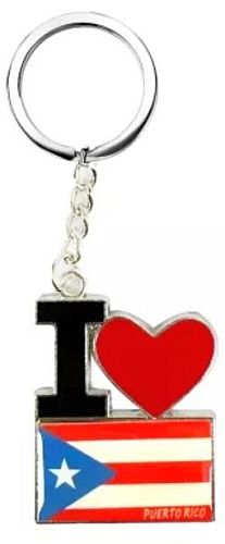 PUERTO RICO FLAG ''I LOVE'' KEYCHAIN