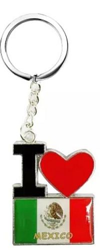 MEXICO FLAG ''I LOVE'' KEYCHAIN