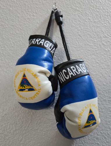 NICARAGUA FLAG HANGING BOXING GLOVES