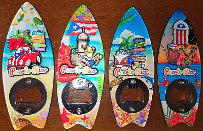 PUERTO RICO SURFBOARD BOTTLE OPENER WITH MAGNET