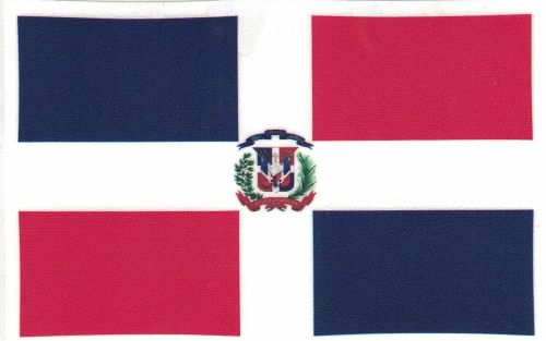 DOMINICAN REP. ''FLAG'' VINYL CAR STICKER