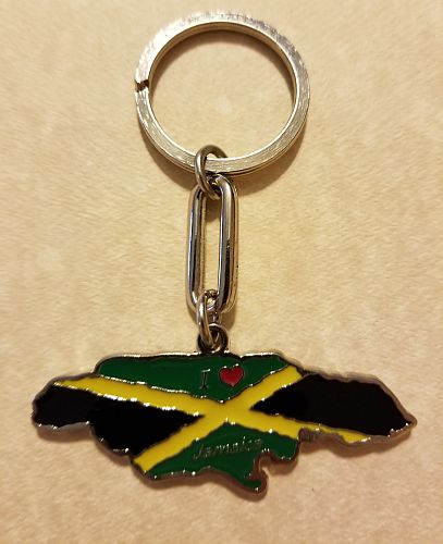 JAMAICA FLAG ''MAP'' KEYCHAIN